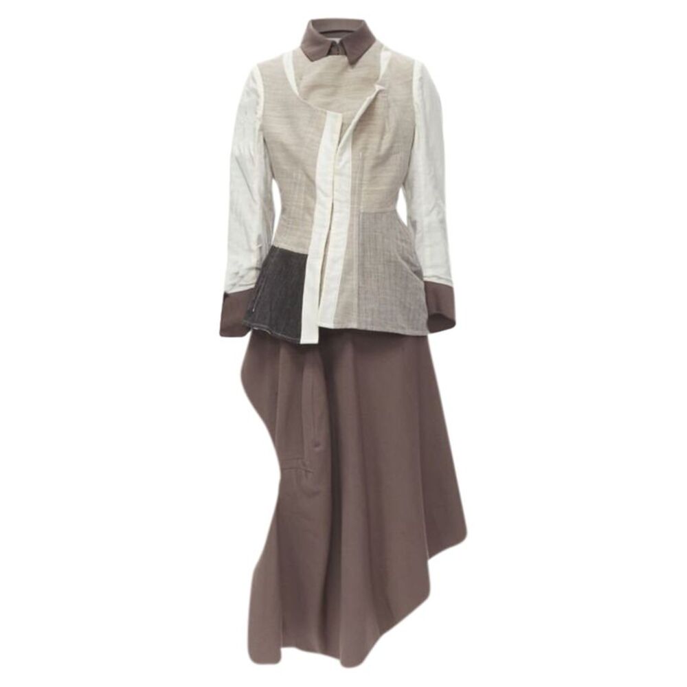 Comme des Garcons patchwork inside out jacket skirt
